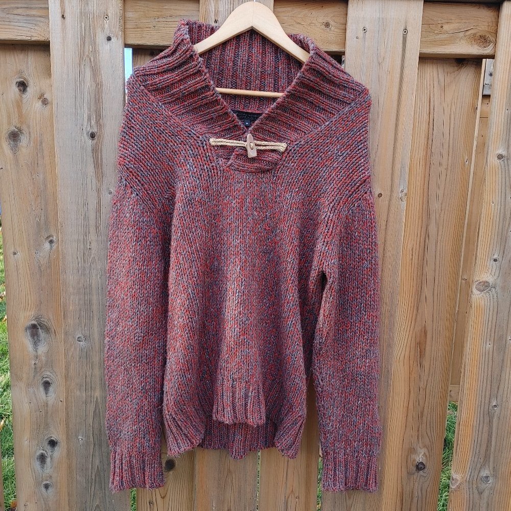 Filippo Novelli Chunky Knit Sweater Men's Medium Made in Italy Toggle Alp…